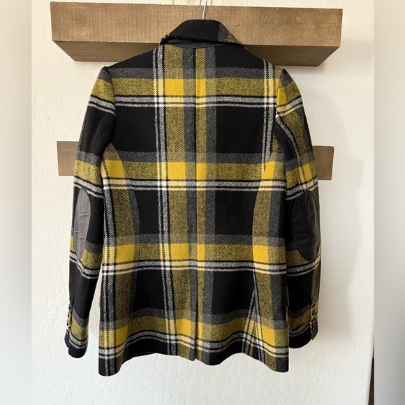 Exclusive|Vintage Plaid Jacket blazer,leather elbow patch,clueless style•LARGE - Picture 7 of 16